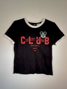 NEW Disney X Her Universe Mickey Mouse Club Ringer Women's T-Shirt Size Small